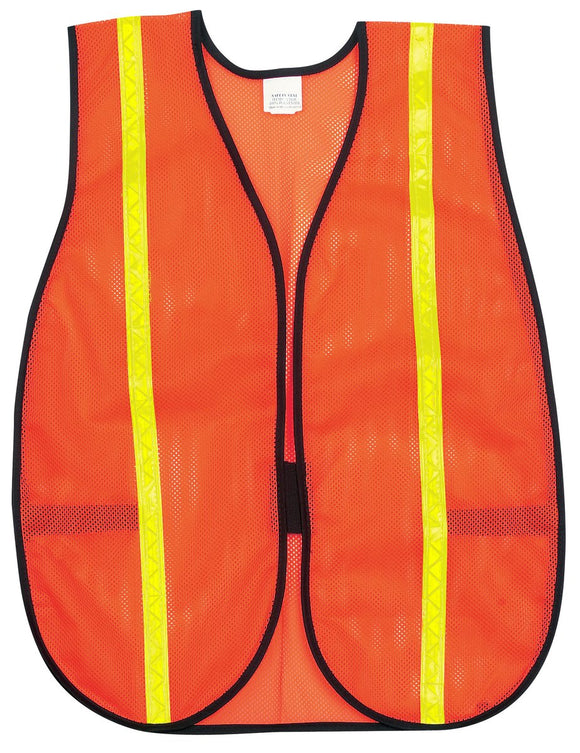 MCR Safety V211R General Purpose Safety Vest, Polyester Mesh, 3/4