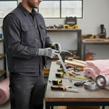 MAC Safety Supplies Cut Pro grey 13-gauge HyperMax gloves with black nitrile palm and fingertips, ANSI A4 cut protection.