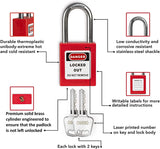 TRADESAFE LOCKOUT TAGOUT LOCKS SET - 7 RED LOTO LOCKS, LOCKOUT LOCKS KEYED DIFFERENT, 2 KEY PER LOCK, OSHA COMPLIANT LOCK OUT TAG OUT PADLOCKS, SAFETY PADLOCKS FOR ELECTRICAL LOCKOUT TAG OUT KITS