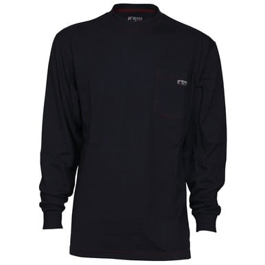MCR Safety H1N Flame Resistant (FR) Work Shirt Long Sleeve Henley Shirt 100% Cotton, Navy Flame Resistant Shirt / NFPA 70E and NFPA 2112