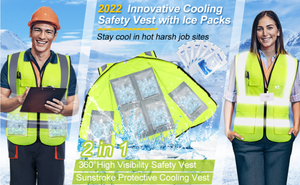 Cooling Ice Vest with 8pcs Ice Pack - for Men & Women (Non-adjustable)