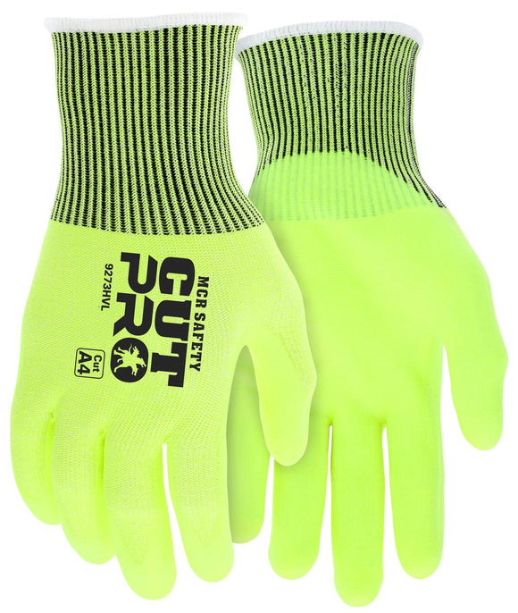 MCR Safety 9273HV Cut Pro® 13 Gauge HyperMax™ Shell Nitrile Foam Coated Palm and Fingertips